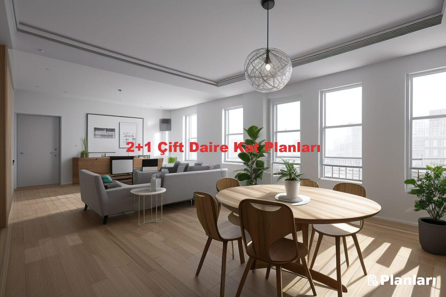 2+1 Çift Daire Kat Planları